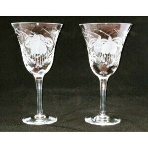 2x  Royal Brierley Fuchsia Claret Wine Glass 541258